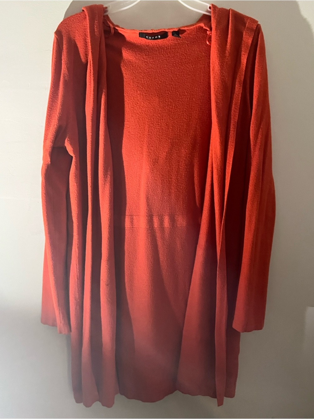 Burnt Orange Hooded Cardigan